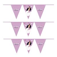Set van 3x stuks vlaggenlijnen bruiloft/You and me forever 6 meter - Vlaggenlijnen