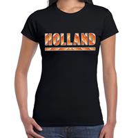 Bellatio Oranje / Holland supporter t-shirt zwart voor dames