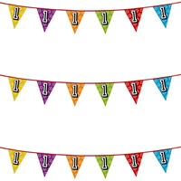3x stuks vlaggenlijnen glitters 1 jaar thema feestartikelen - Vlaggenlijnen