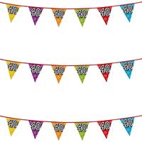 3x stuks vlaggenlijnen glitters jaar thema feestartikelen - Vlaggenlijnen