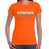 Bellatio Pitspoes coureur supporter / finish vlag t-shirt oranje voor dames