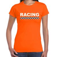 Bellatio Racing coureur supporter / finish vlag t-shirt oranje voor dames