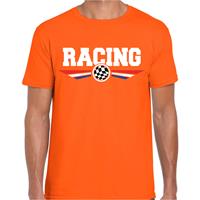 Bellatio Racing coureur supporter t-shirt met Nederlandse vlag oranje voor heren