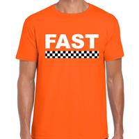 Bellatio Fast coureur supporter / finish vlag t-shirt oranje voor heren