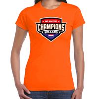 Bellatio We are the champions Holland / Nederland supporter t-shirt oranje voor dames