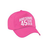 Bellatio Awesome 45 year old verjaardag pet / cap roze voor dames