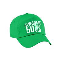 Bellatio Awesome 50 year old verjaardag pet / cap groen voor dames