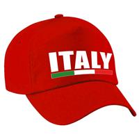 Bellatio Italy supporter pet / cap Italie rood volwassenen - Verkleedhoofddeksels
