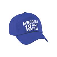 Bellatio Awesome 18 year old verjaardag pet / cap blauw voor dames