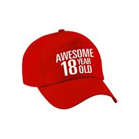 Bellatio Awesome 18 year old verjaardag pet / cap rood voor dames