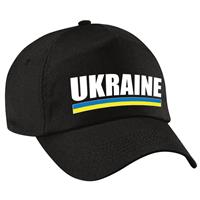 Bellatio Ukraine supporter pet / baseball cap Oekraine zwart volwassenen - Verkleedhoofddeksels