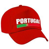 Bellatio Portugal supporter pet / cap Portugal rood volwassenen - Verkleedhoofddeksels