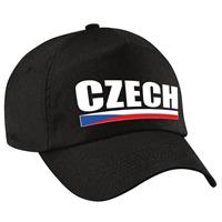 Bellatio Czech supporter pet / cap Tsjechie zwart volwassenen - Verkleedhoofddeksels