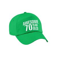 Bellatio Awesome 70 year old verjaardag pet / cap groen voor dames