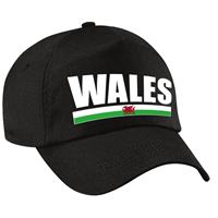 Bellatio Wales supporter pet / cap Verenigd Koninkrijk zwart volwassenen - Verkleedhoofddeksels