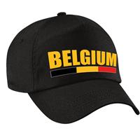 Bellatio Belgium supporter pet / cap Belgie zwart kids - Verkleedhoofddeksels