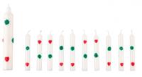 Amscan verjaardagskaarsen 8/13,5 cm wax wit/groen/rood 11 stuks