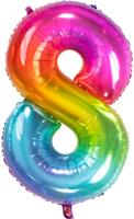 Folat Folieballon Yummy Gummy Rainbow '8' 86 Cm