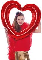 Folat ballon hart 80 x 70 cm folie rood