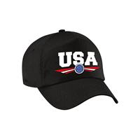 Bellatio Amerika / USA landen pet / baseball cap zwart volwassenen - Verkleedhoofddeksels