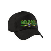 Bellatio Brazilie / Brasil landen pet / baseball cap zwart kinderen - Verkleedhoofddeksels