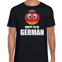 Bellatio Duitsland emoticon Happy to be German landen t-shirt zwart heren - Feestshirts