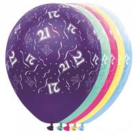 Folat 15x stuks Helium leeftijd ballonnen 21 jaar - Ballonnen