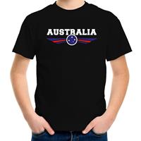 Bellatio Australie / Australia landen t-shirt zwart kids (134-140) - Feestshirts