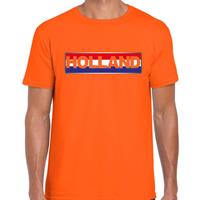 Bellatio Oranje / Holland supporter t-shirt / shirt Holland banner oranje voor heren