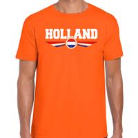Bellatio Oranje / Holland supporter t-shirt / shirt oranje met Nederlandse vlag voor heren