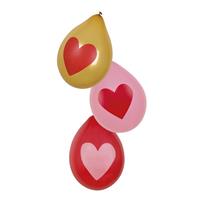12x stuks hartjes ballonnen Rood, roze en goud 30 cm - Ballonnen