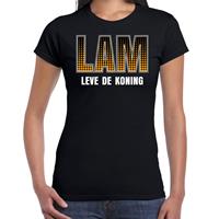 Bellatio Lam leve de de Koning / Koningsdag t-shirt / shirt zwart voor dames