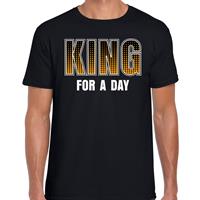 Bellatio King for a day / Koning voor een dag / Koningsdag t-shirt / shirt zwart voor heren