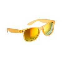 Hippe zonnebril geel met spiegelglazen - Verkleedbrillen