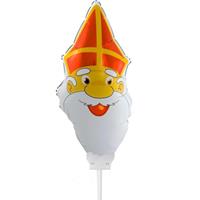 4x Stuks Sinterklaas mini folie figuur ballonnen op stokje 22 cm - Ballonnen