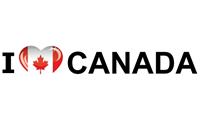 Bellatio Set van 5x stuks i Love Canada vlag sticker 19.6 cm - Feeststickers