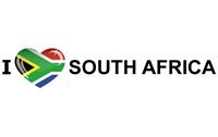 Bellatio Set van 5x stuks i Love South Africa vlag sticker 19.6 cm - Feeststickers