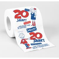 Cadeau toiletpapier rol 20 jaar verjaardag versiering/decoratie - Fopartikelen
