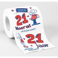 Cadeau toiletpapier rol 21 jaar verjaardag versiering/decoratie - Fopartikelen