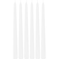 Trend Candles 6x Lange kaarsen wit 30 cm 13 branduren dinerkaarsen/tafelkaarsen - Dinerkaarsen
