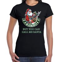 Bellatio Fout Kerstshirt / outfit Rambo but you can call me Santa zwart voor dames