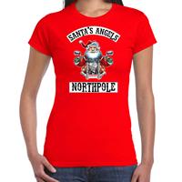 Bellatio Fout Kerstshirt / outfit Santas angels Northpole rood voor dames