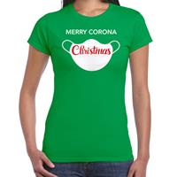 Bellatio Merry corona Christmas fout Kerstshirt / outfit groen voor dames
