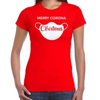 Bellatio Merry corona Christmas fout Kerstshirt / outfit rood voor dames