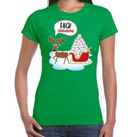 Bellatio F#ck coronavirus fout Kerstshirt / outfit groen voor dames