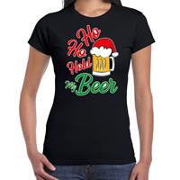 Bellatio Ho ho hold my beer fout Kerstshirt / outfit zwart voor dames