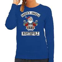 Bellatio Foute Kerstsweater / outfit Santas angels Northpole blauw voor dames