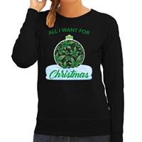Bellatio Wiet Kerstbal sweater / outfit All i want for Christmas zwart voor dames