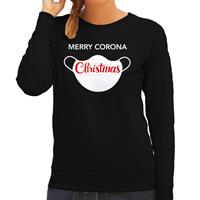 Bellatio Merry corona Christmas foute Kerstsweater / outfit zwart voor dames