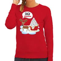 Bellatio F#ck coronavirus foute Kerstsweater / outfit rood voor dames